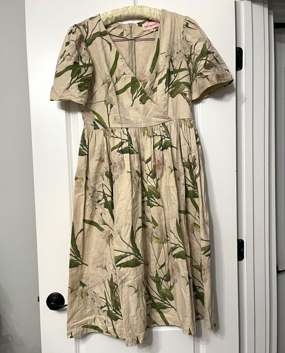 Lisa Says Gah Dresses & Skirts - Lisa Says Gah Topanga Botanical Linen Midi Dress Size Medium Whimsigoth
